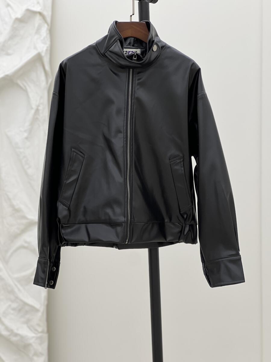 کاپشن چرم یقه ایستاده آستردار pd316-10