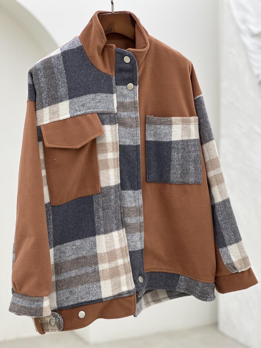 کاپشن فوتر اسپرت خرج کار موهر طرح چهارخونه آستردار pd326-7