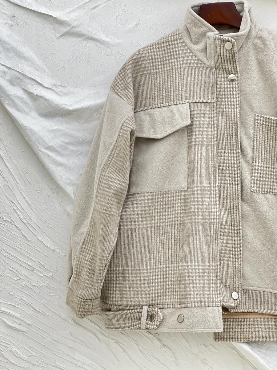 کاپشن فوتر اسپرت خرج کار موهر طرح چهارخونه آستردار pd326-7