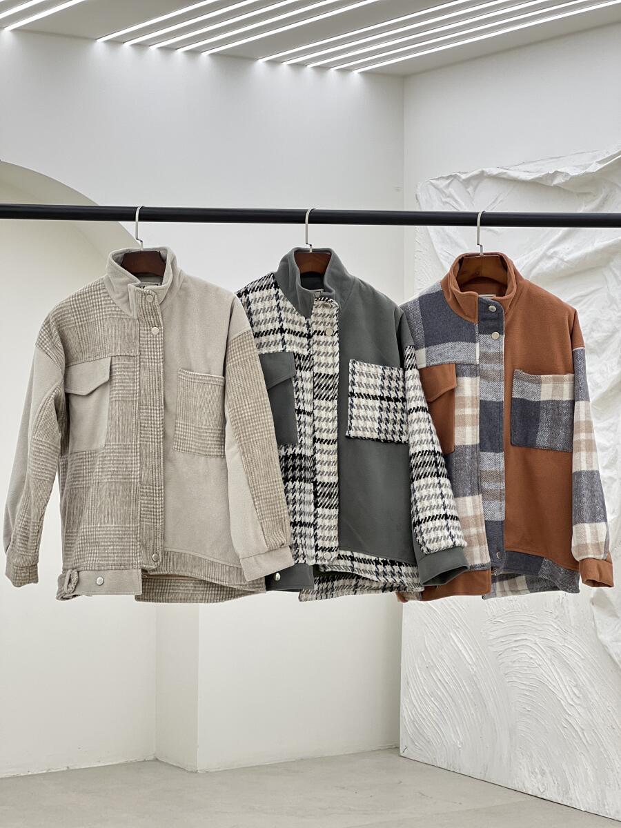 کاپشن فوتر اسپرت خرج کار موهر طرح چهارخونه آستردار pd326-7