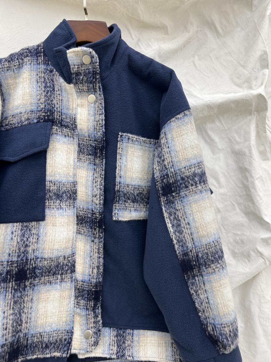 کاپشن فوتر اسپرت خرج کار موهر طرح چهارخونه آستردار pd326-7