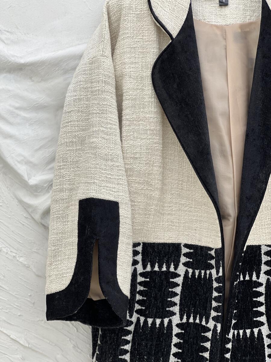 پالتو طرح بافت خرج کار مخمل آستردار pd324-3