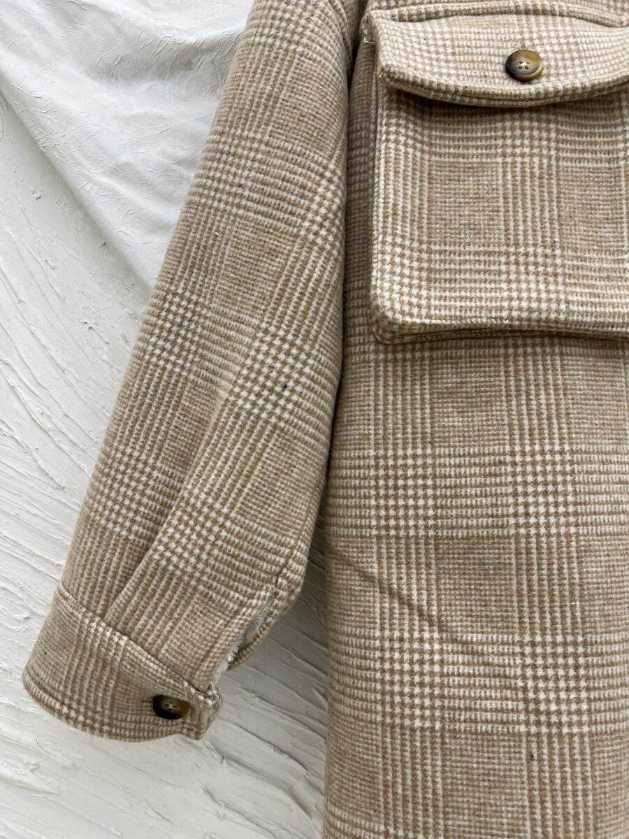 شکت موهر داخل تدی جیب دار طرح چهارخونه pd323-8