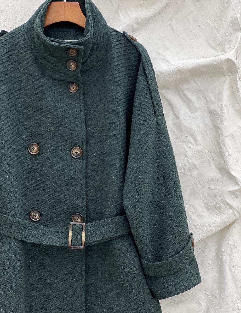 پالتو طرح بافت یقه ایستاده آستردارpd331-4