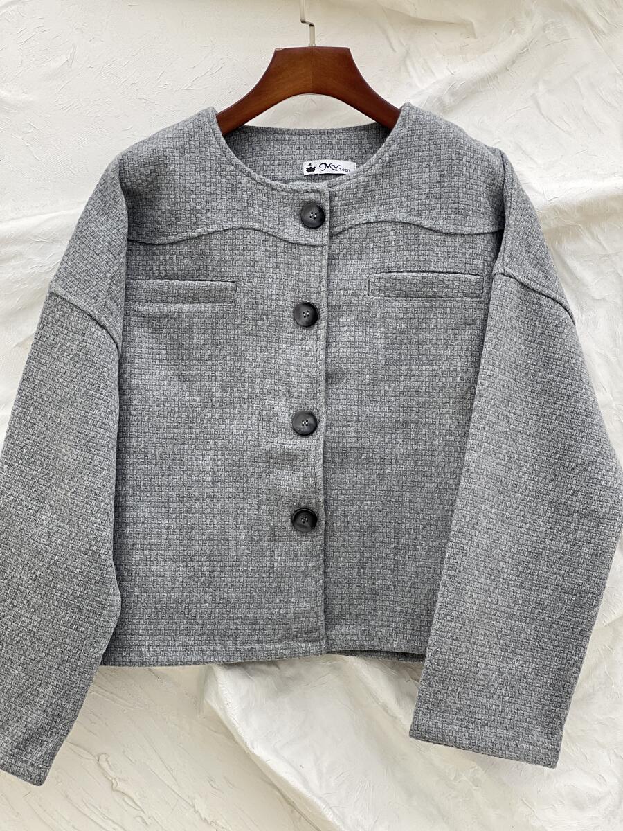 بامبر طرح بافت دکمه دار طرح جیب pd342-12