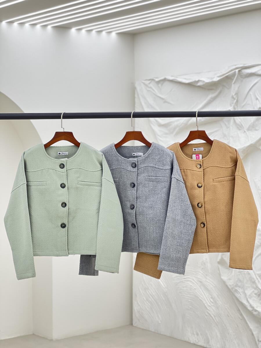 بامبر طرح بافت دکمه دار طرح جیب pd342-12