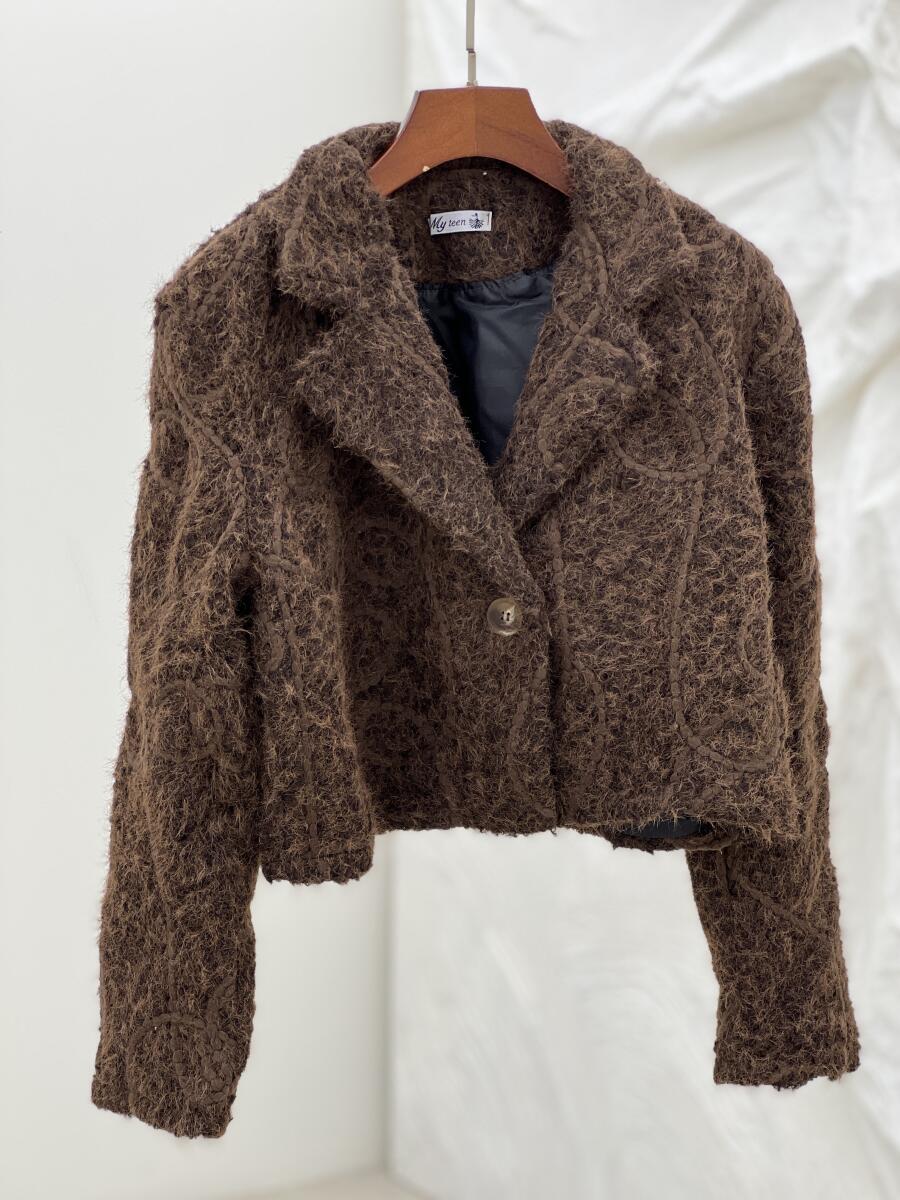 کت موهر پشمی مزونی گلدوزی شده آستردار pd341-12