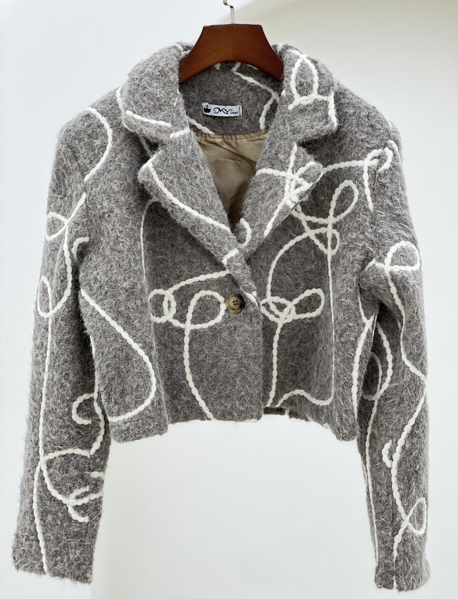 کت موهر پشمی مزونی گلدوزی شده آستردار pd341-12