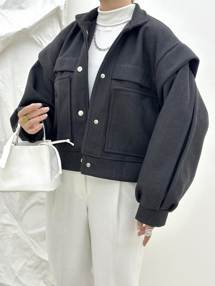 کاپشن فوتر دکمه دار جیب دار آستردار pd401-15