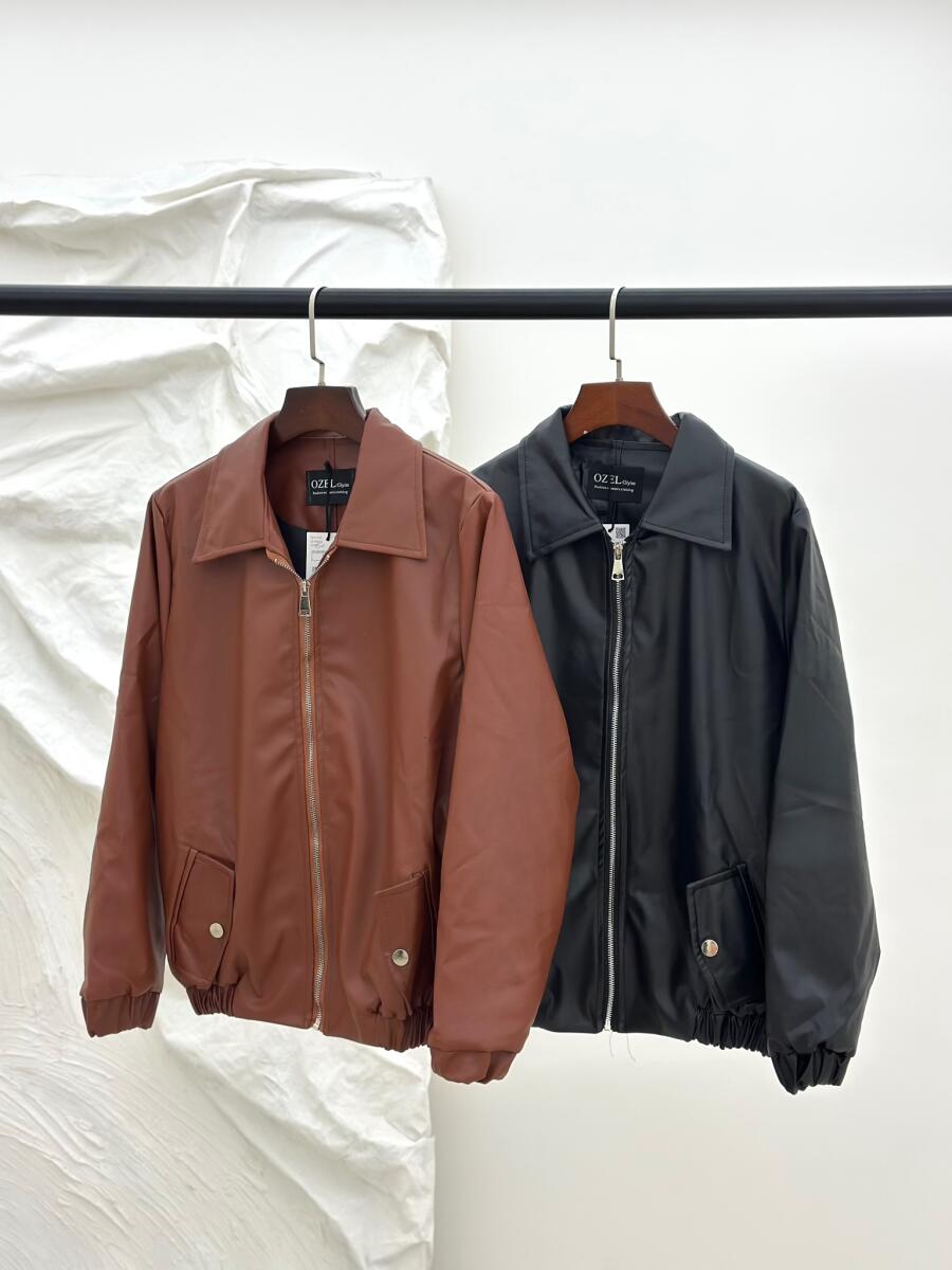 کاپشن چرم پایین کش دار آستردار pd403-8