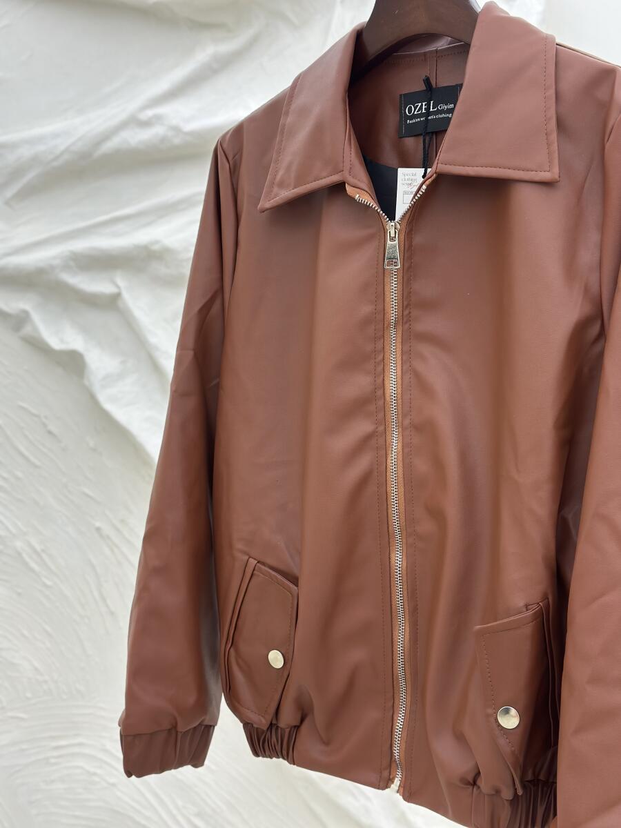 کاپشن چرم پایین کش دار آستردار pd403-8