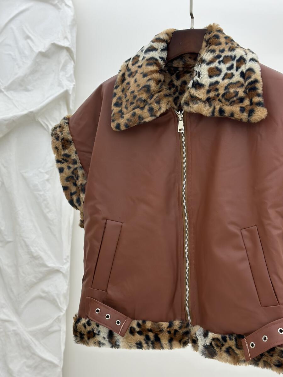 وست 2رو چرم و پوست طرح پلنگی pd402-14