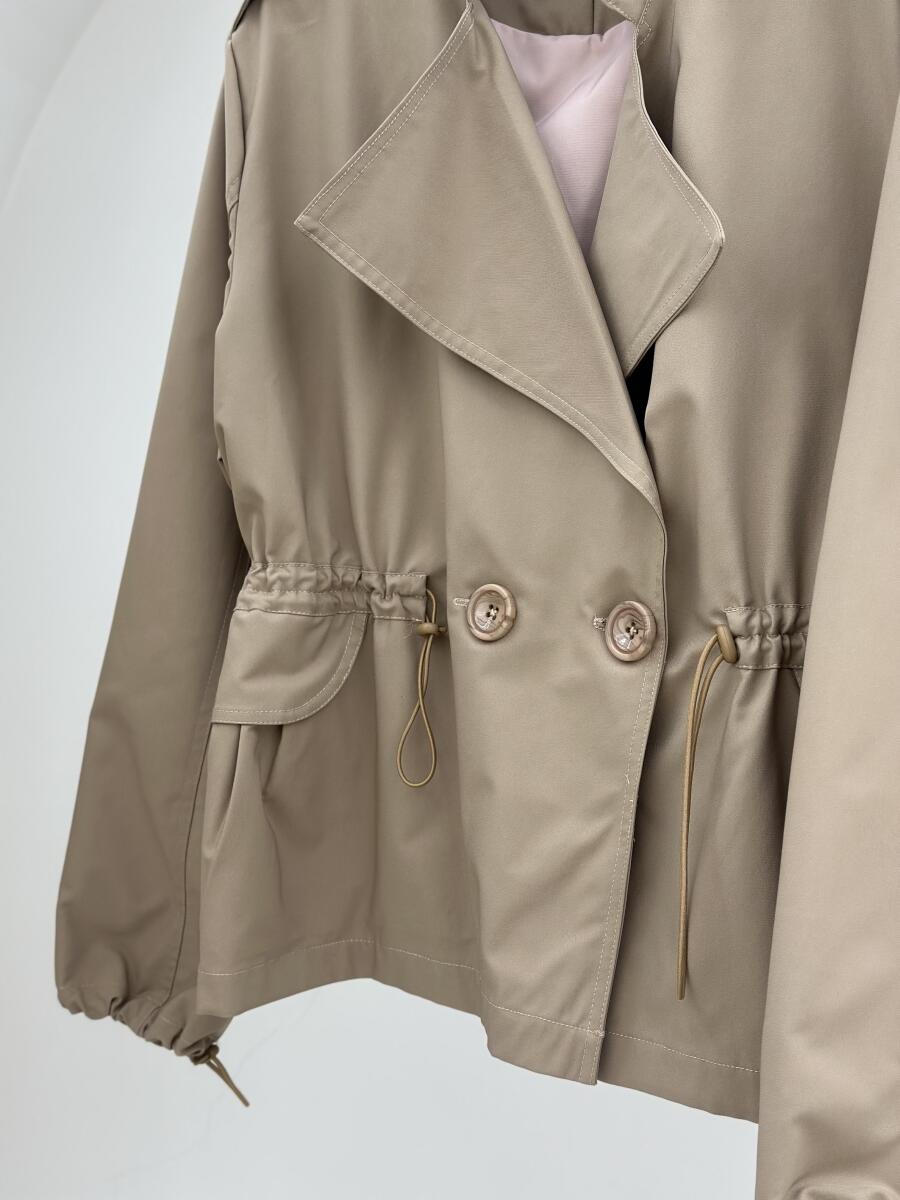 بارانی کتی 2دکمه کمر و آستین گتر آستردار pd415-16