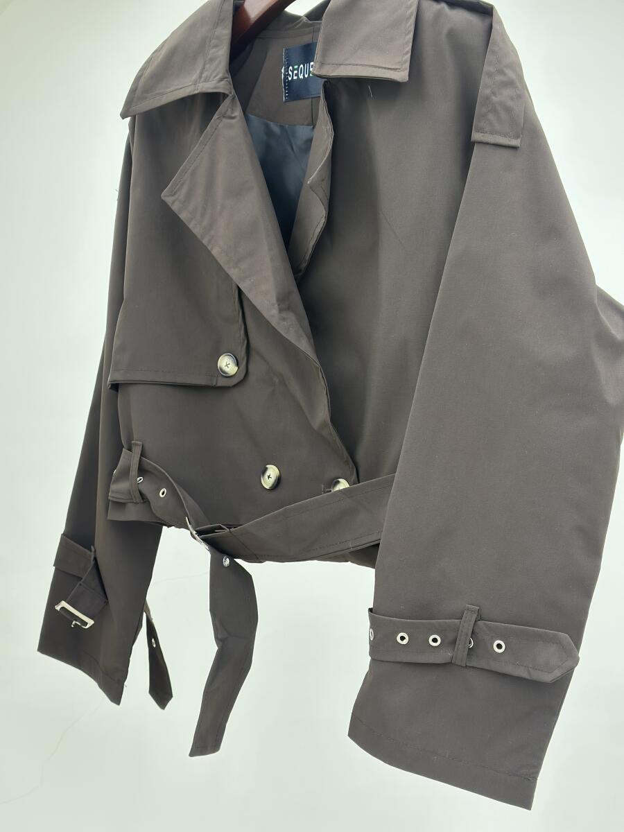 بارانی کراپی پایین کمربنددارآستردار pd414-15