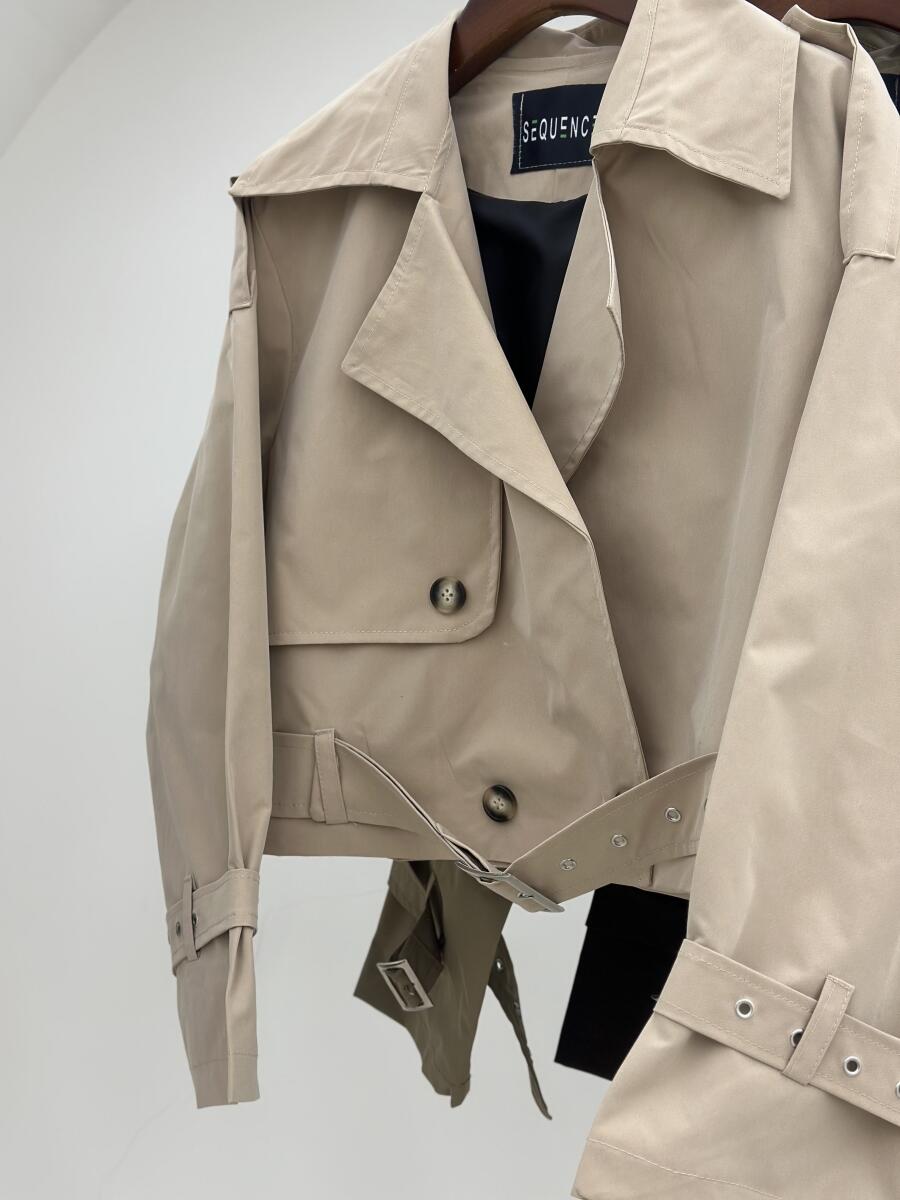 بارانی کراپی پایین کمربنددارآستردار pd414-15