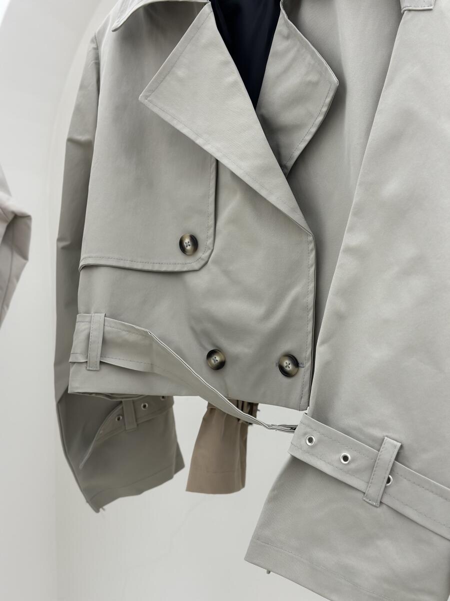 بارانی کراپی پایین کمربنددارآستردار pd414-15