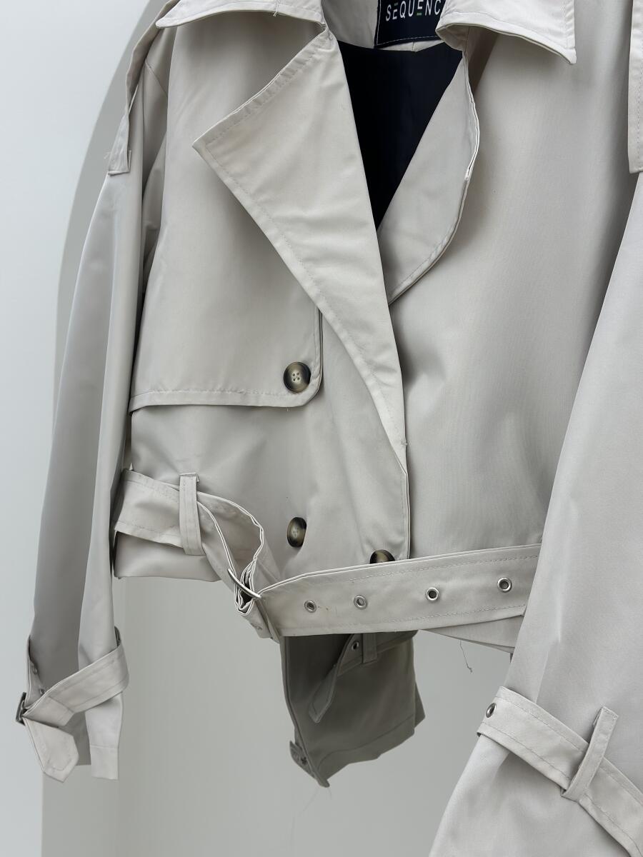 بارانی کراپی پایین کمربنددارآستردار pd414-15