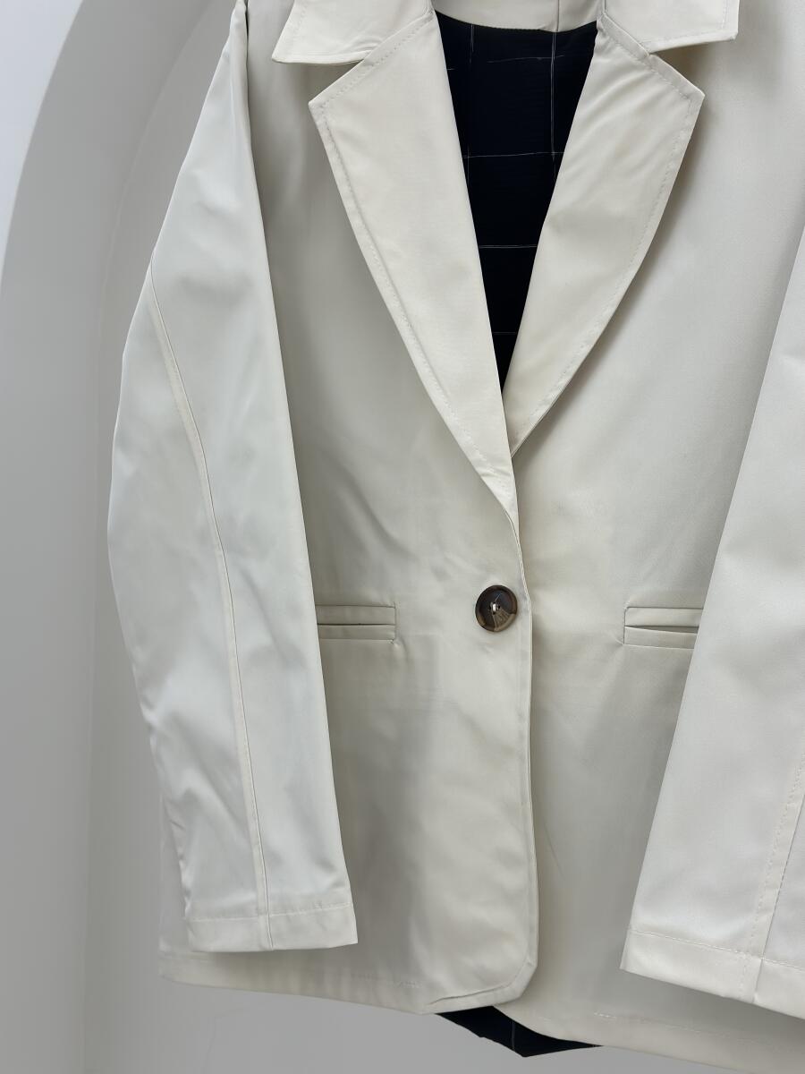 بارانی کتی تک دکمه جیب دار آستردار pd413-5