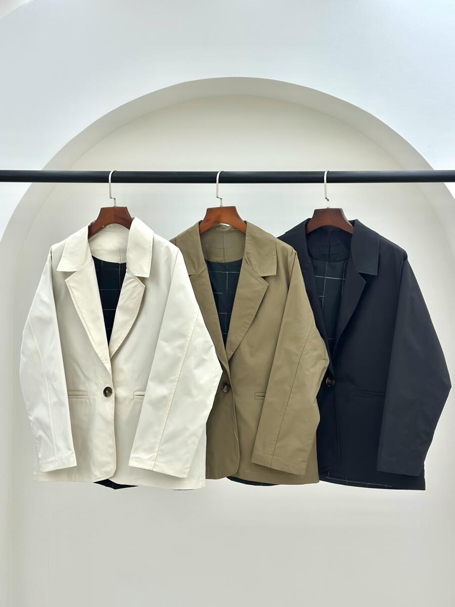 بارانی کتی تک دکمه جیب دار آستردار pd413-5