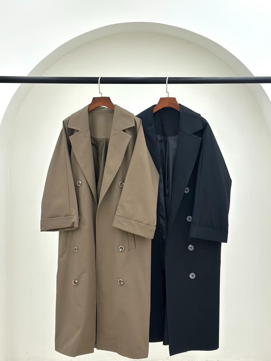 بارانی کتان کج راه آستین دوبل آستردار pd411-9