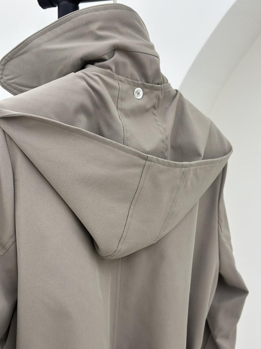 بارانی کتان دکمه دار داخل پشم شیشه کلاهدار آستردار pd410-8