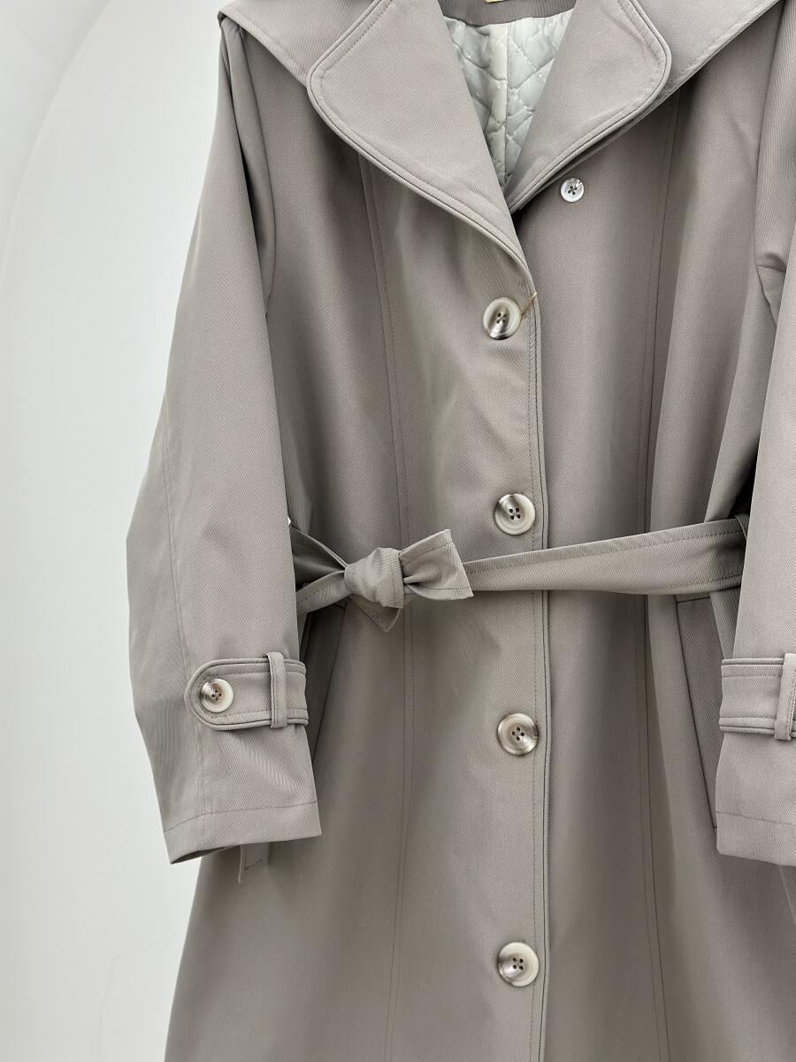 بارانی کتان دکمه دار داخل پشم شیشه کلاهدار آستردار pd410-8