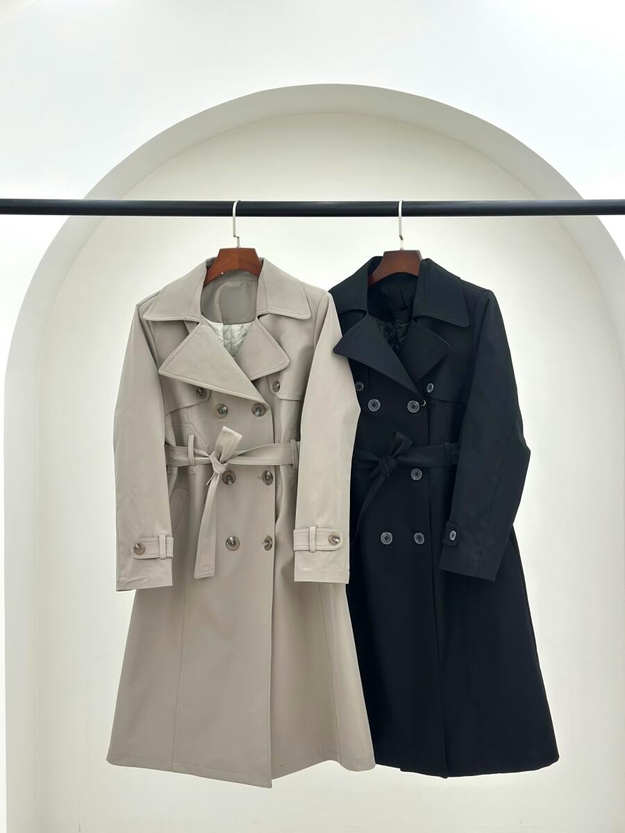 بارانی کتان داخل پشم شیشه 6دکمه آستردار pd408-10