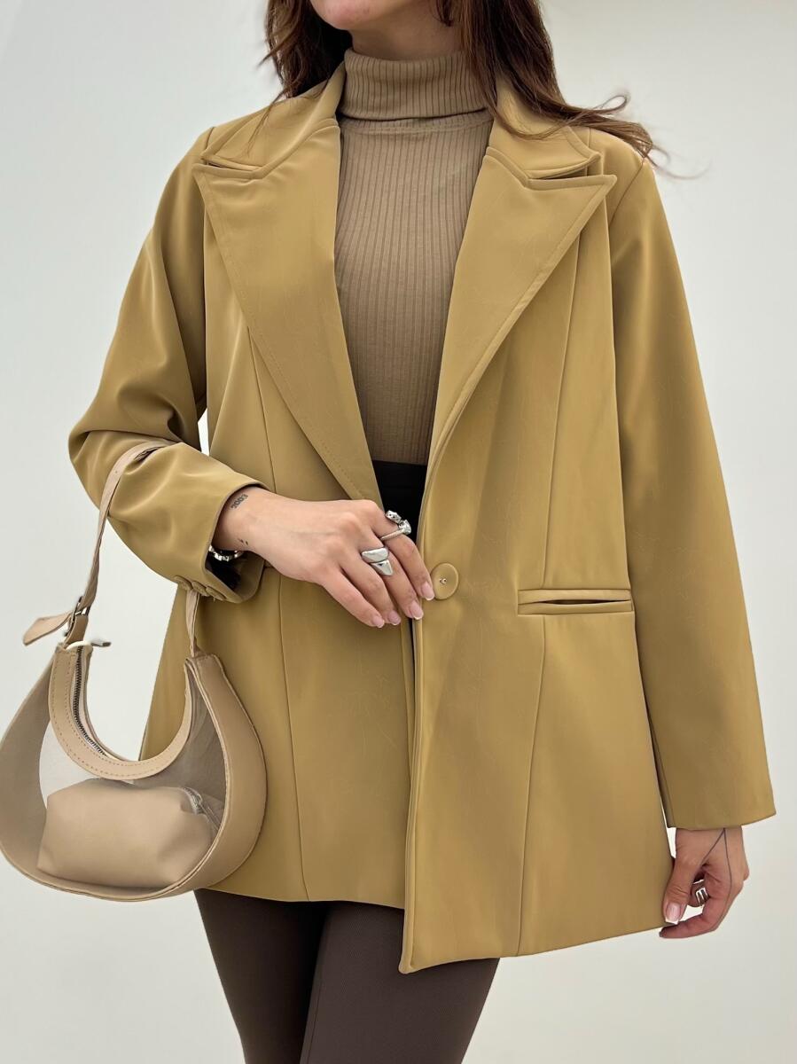 پالتو کتی چرم سیلیکونی طرح جیب آستردار pd424-3