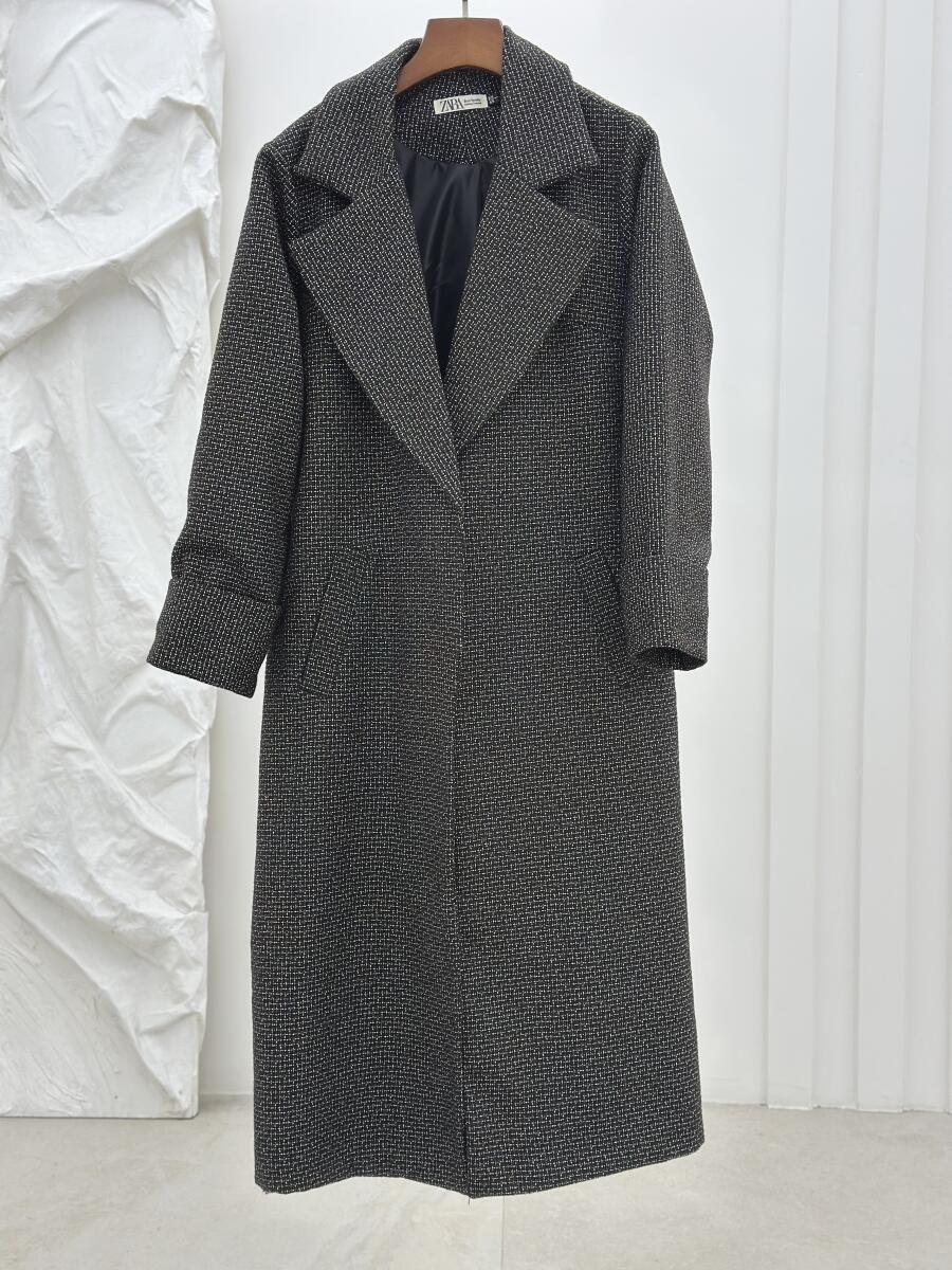 پالتو کلاسیک طرح بافت آستین دوبل آستردار pd421-15