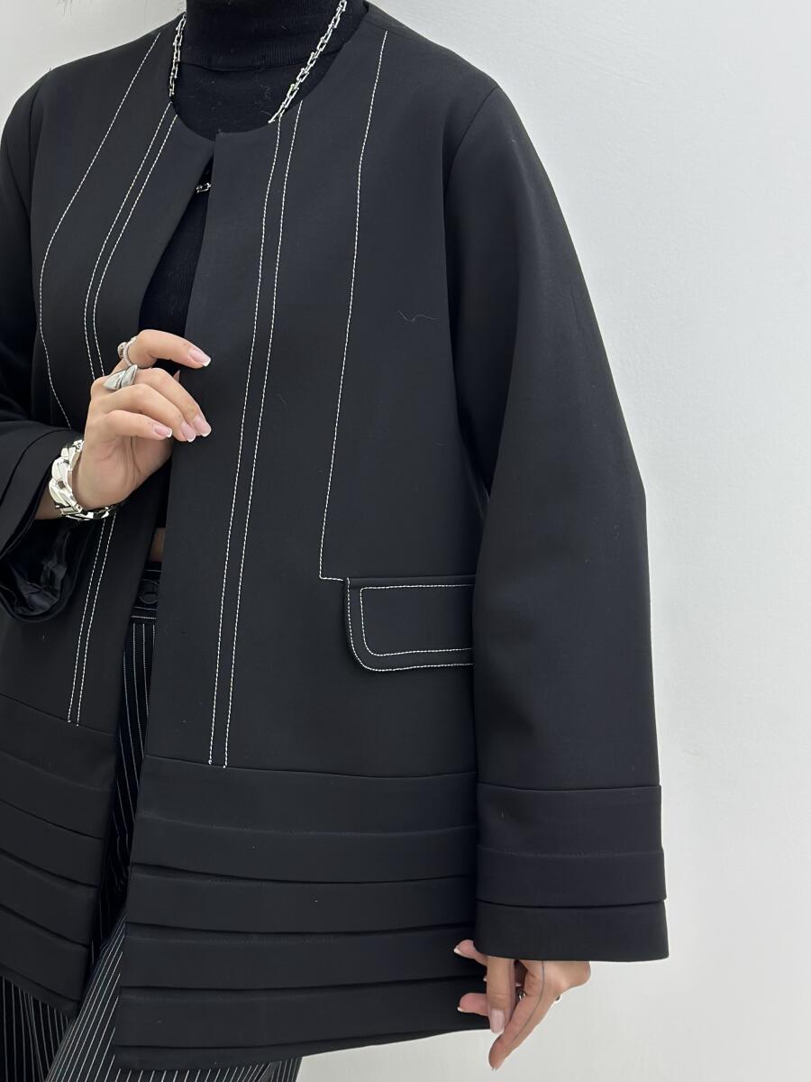 پالتو کتی مزونی کوک دوزی شده قزن دار آستردار pd418-12