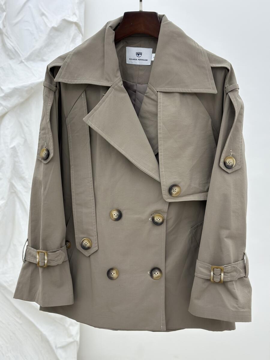 ترنچ کت کتان آستین کمربندی آستردار pd417-14