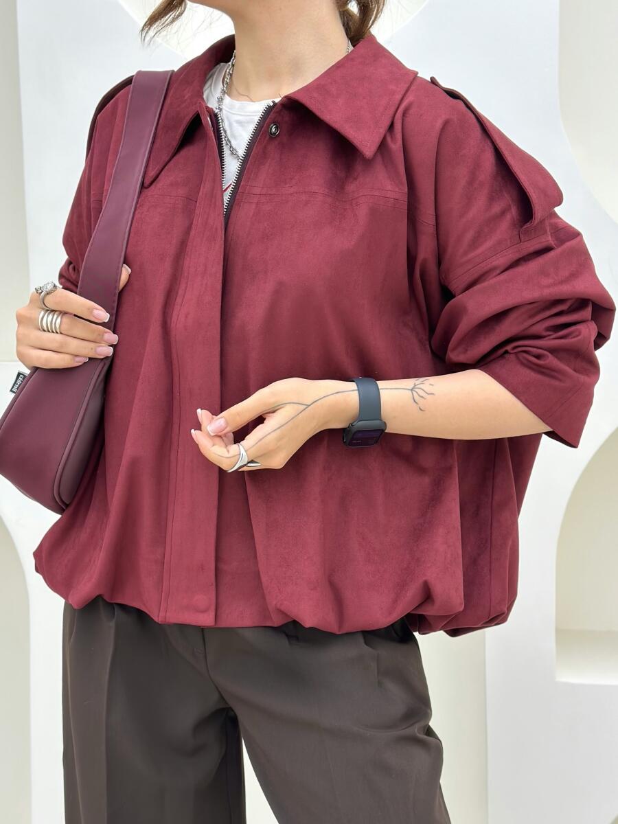 بامبر سوییت زیپ دار سرشانه پاگون دار آستردار pd416-4