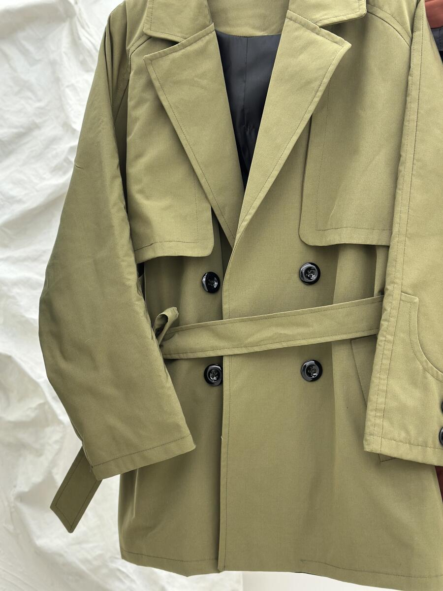 بارانی کتی طرح 4 دکمه کمربندار آستردار pd458-11