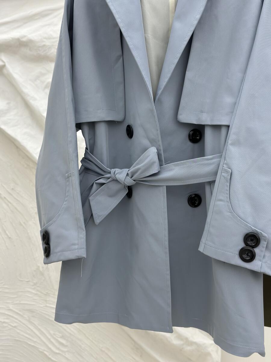 بارانی کتی طرح 4 دکمه کمربندار آستردار pd458-11