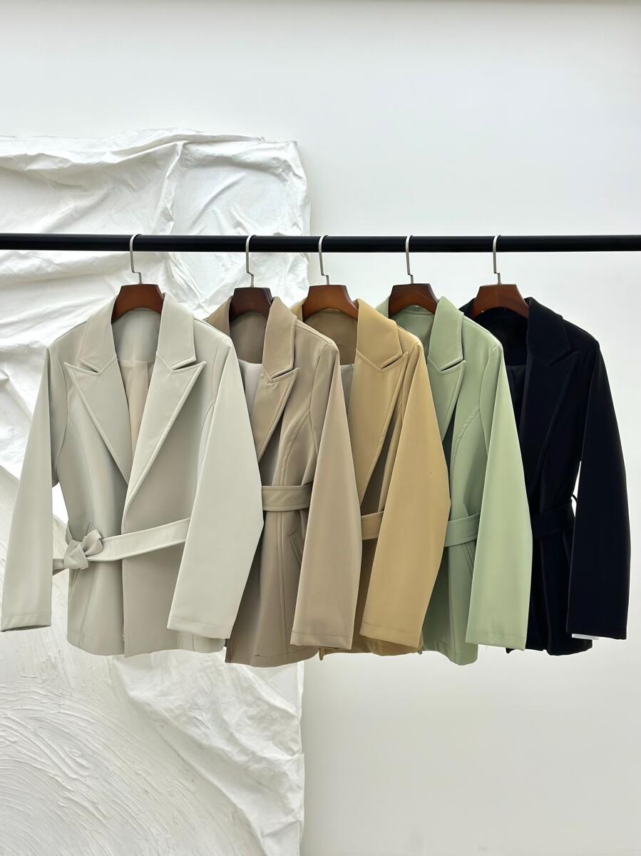 پالتو کتی چرم سیلیکونی کمربنددار آستردار pd456-11