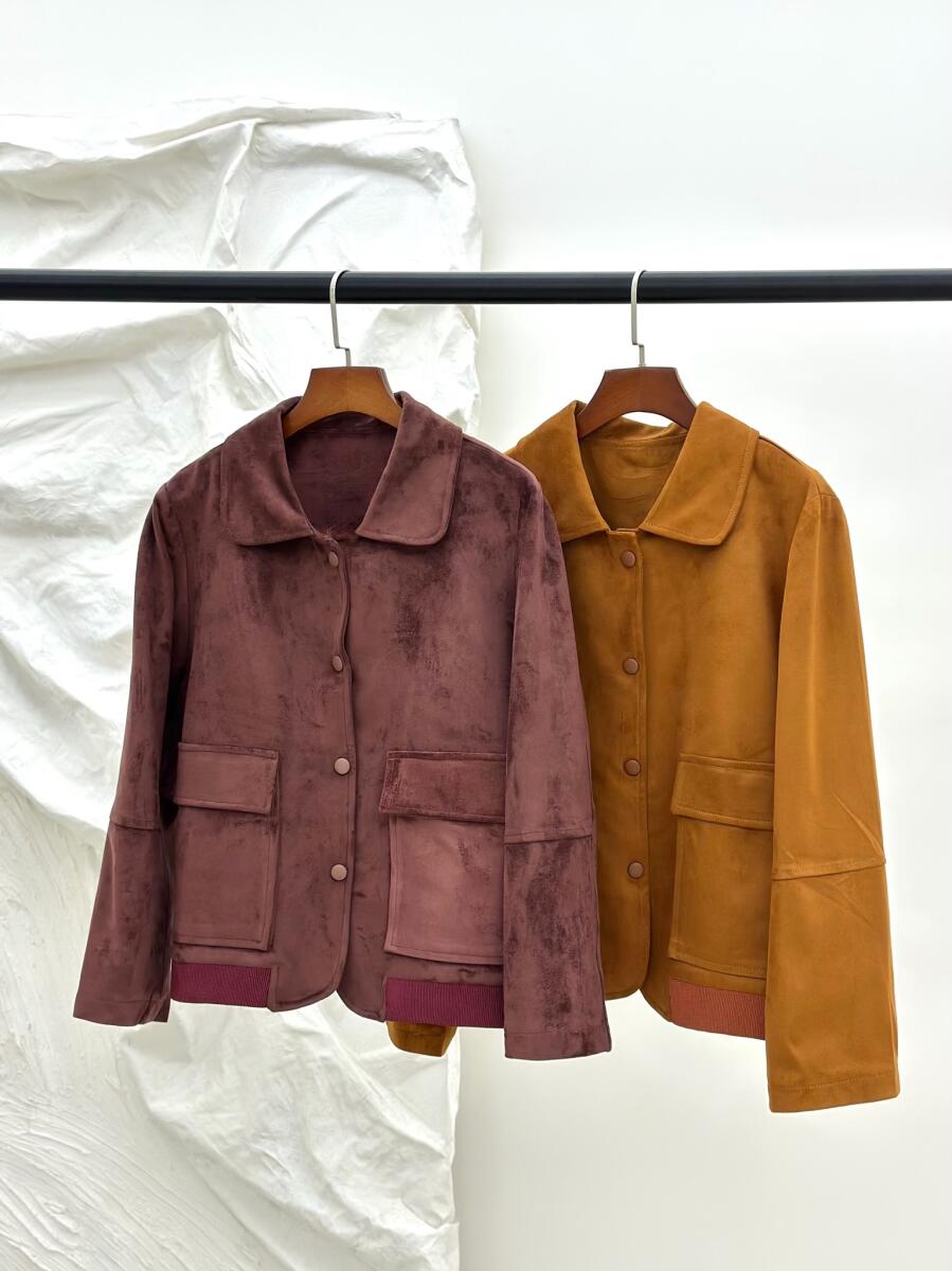 بامبر سوییت دکمه دار جیب پاکتی پایین کش بافت آستردار pd455-11