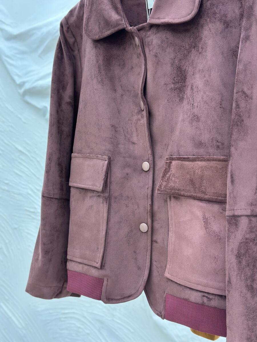 بامبر سوییت دکمه دار جیب پاکتی پایین کش بافت آستردار pd455-11