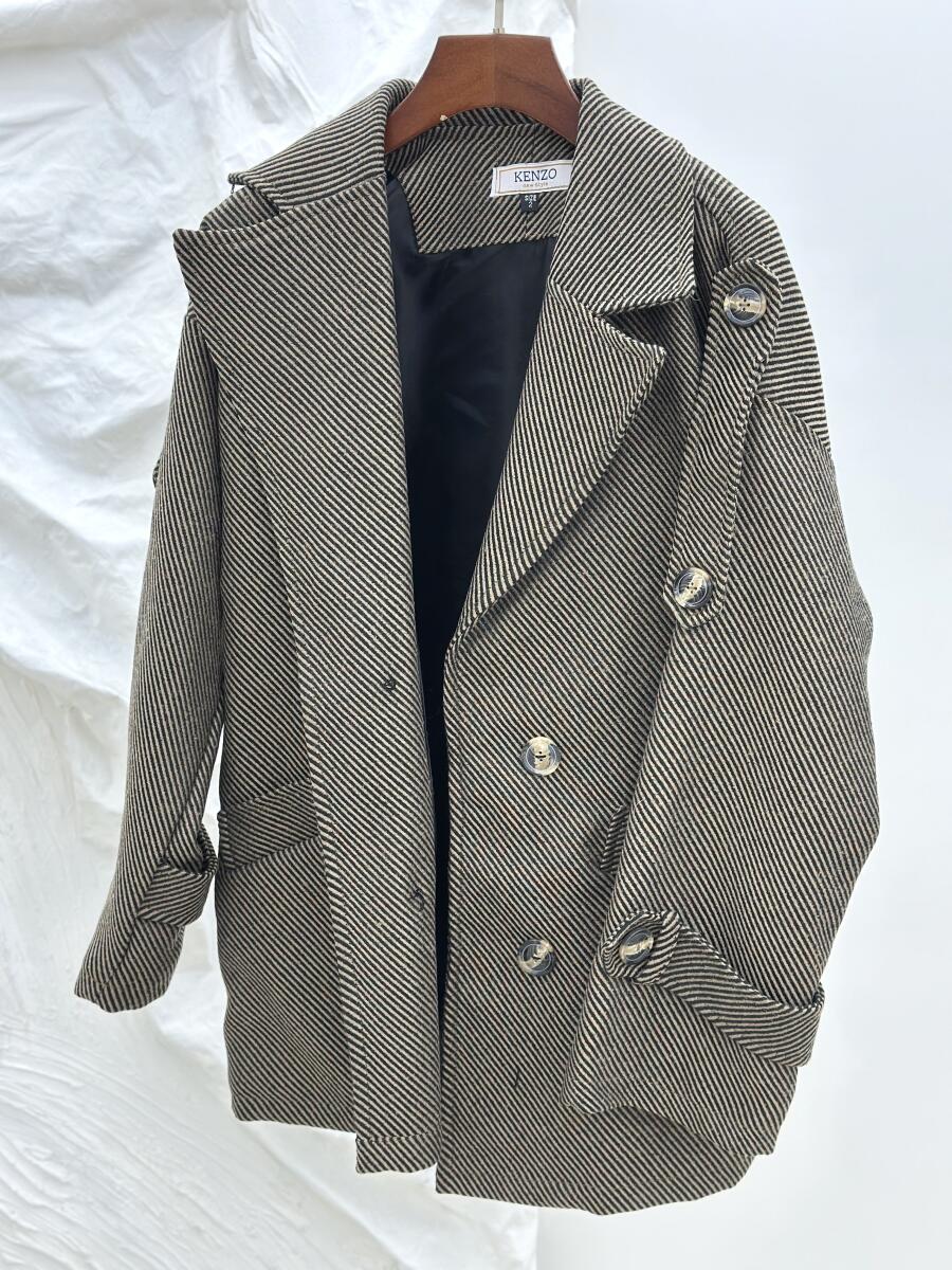 پالتو کتی طرح بافت آسیتن کمربندی آستردار pd466-12