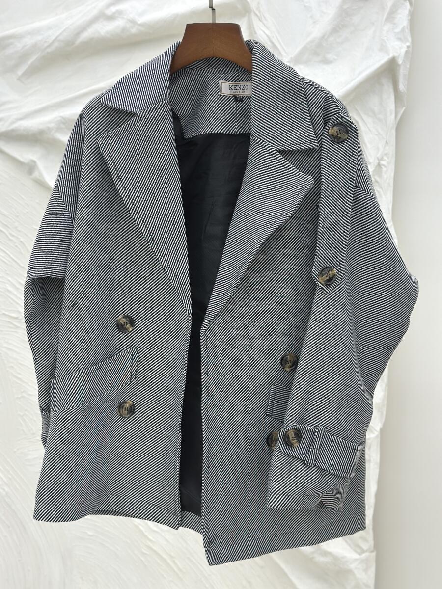 پالتو کتی طرح بافت آسیتن کمربندی آستردار pd466-12