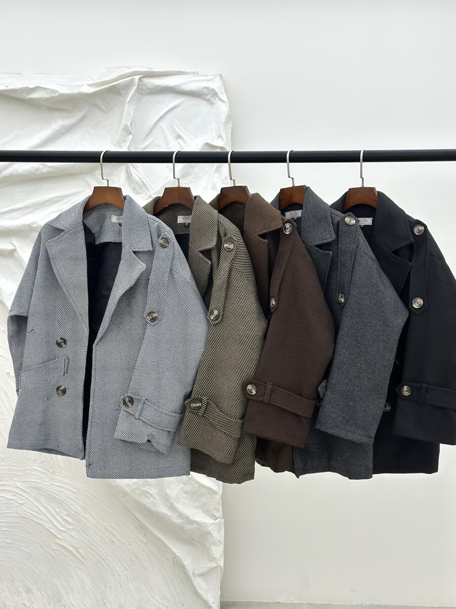 پالتو کتی طرح بافت آسیتن کمربندی آستردار pd466-12