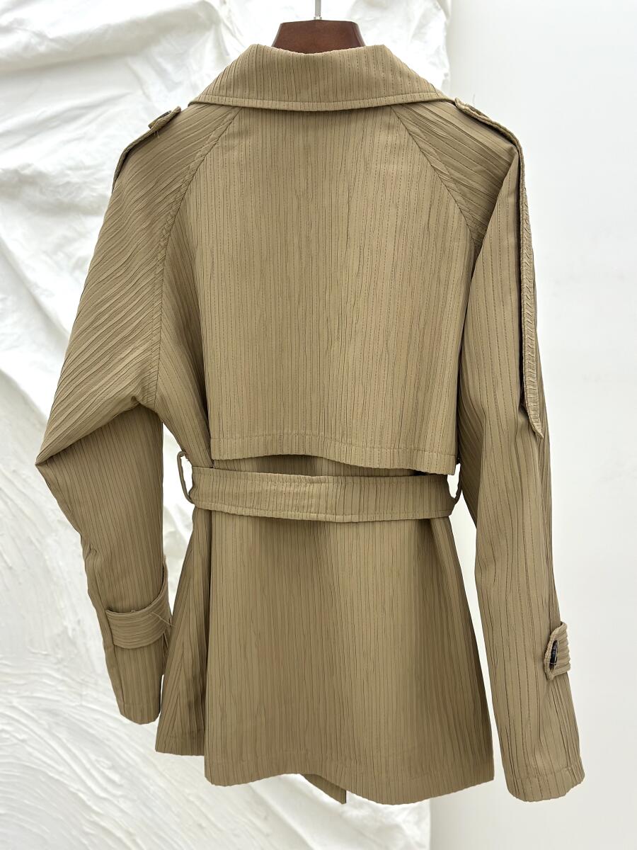 ترنچ کت طرح میله ای یقه ایستاده آستردار pd465-6