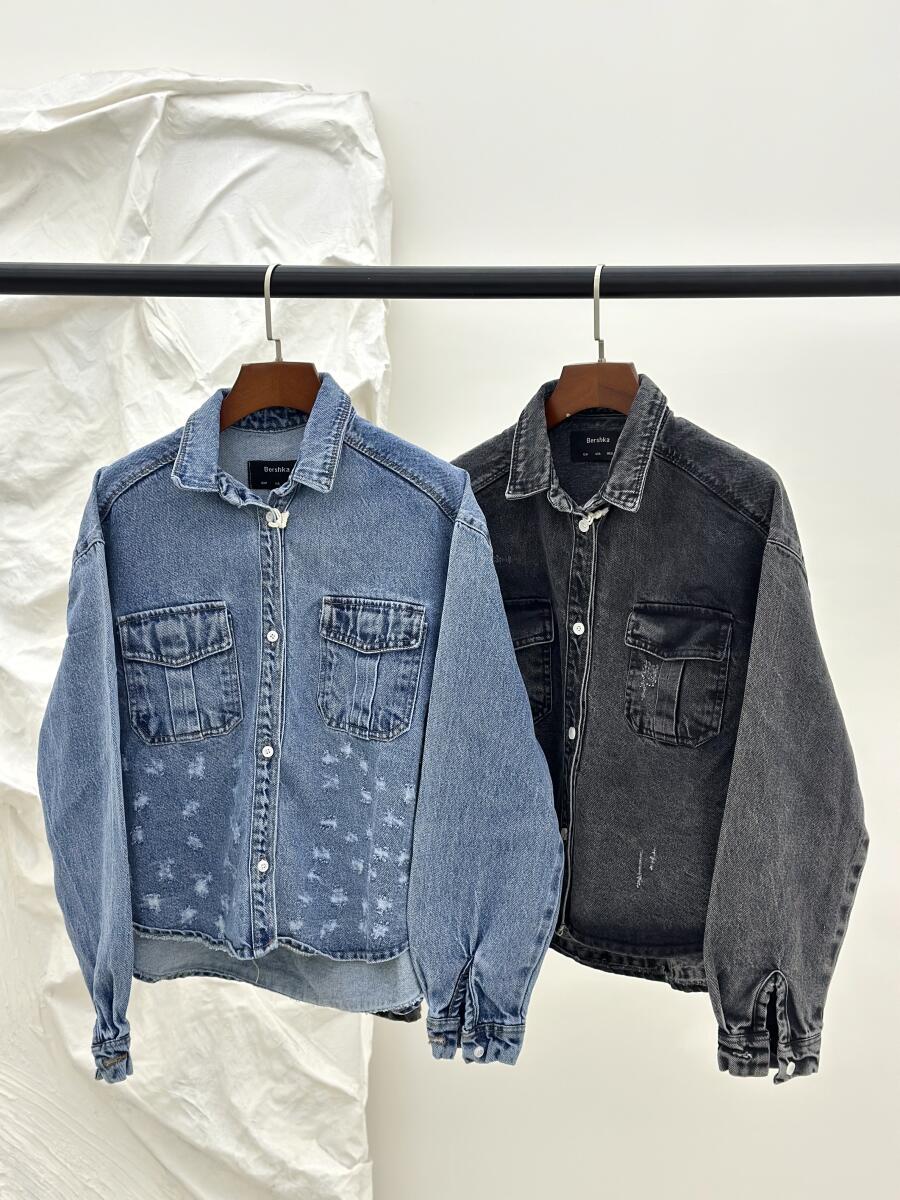 کت جین طرح زاپ جیب دار pd462-2