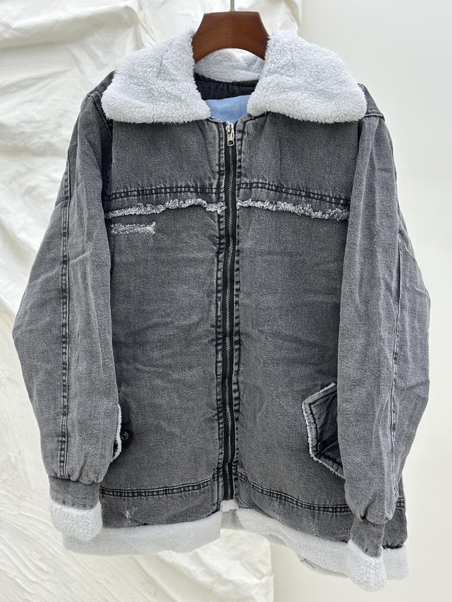 کاپشن جین زمستانه داخل تدی زیپی pd461-11