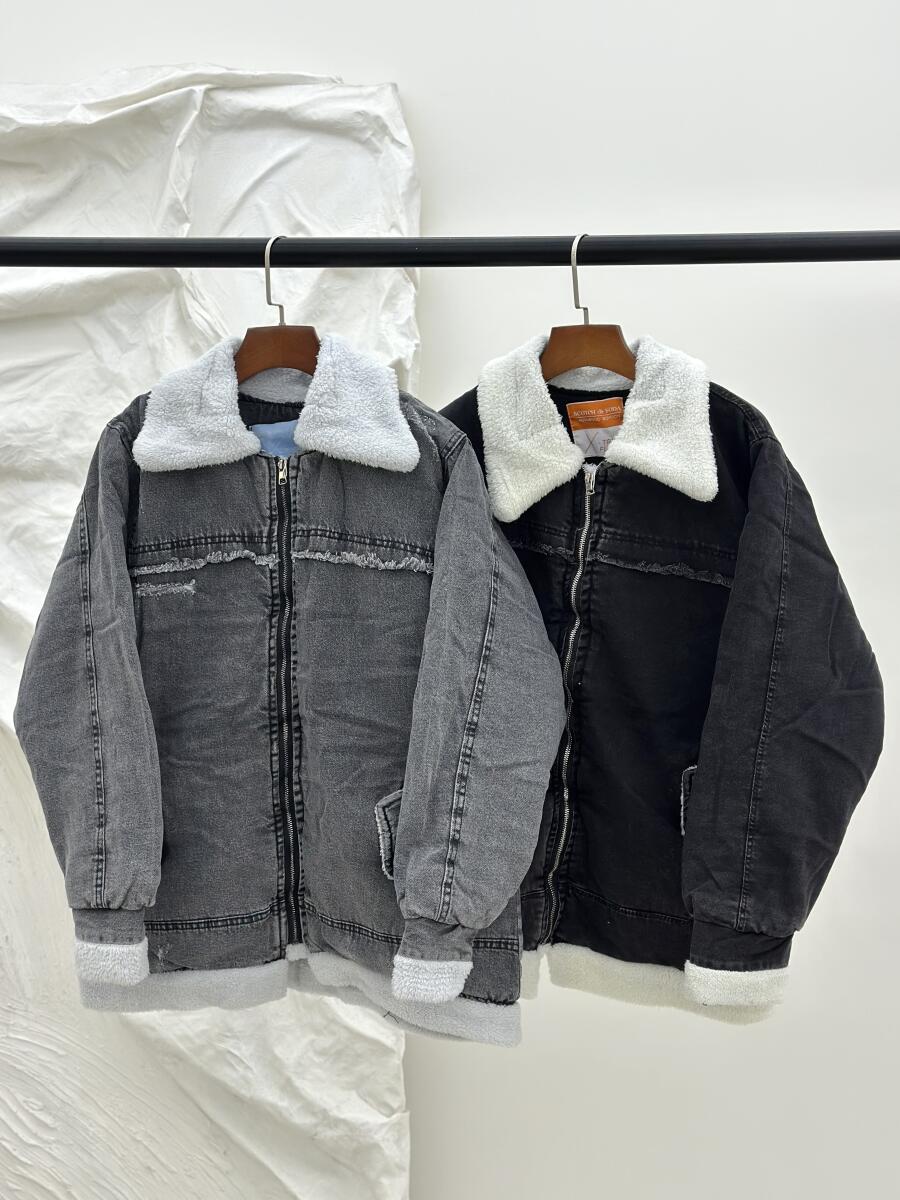 کاپشن جین زمستانه داخل تدی زیپی pd461-11