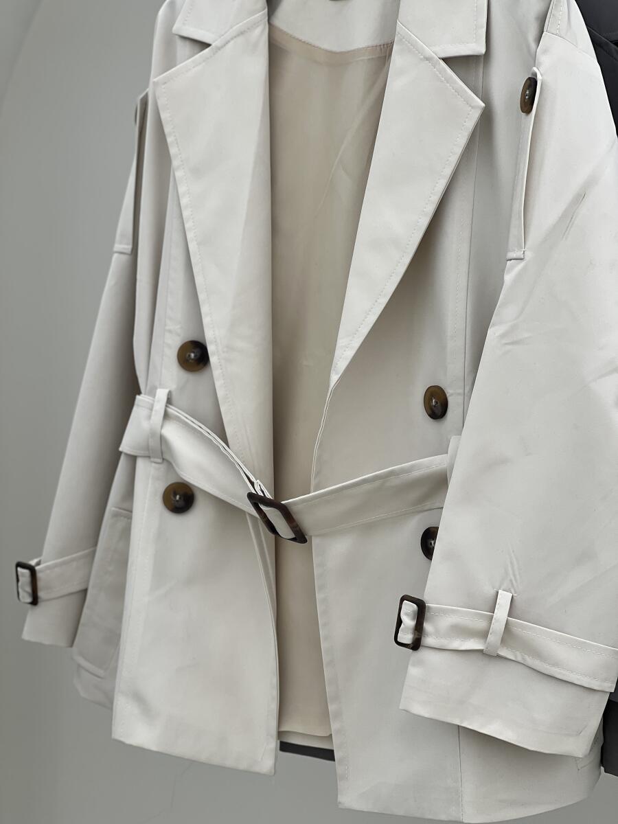 بارانی سرشانه و آستین پاگون دار 4دکمه آستردار pd475-6