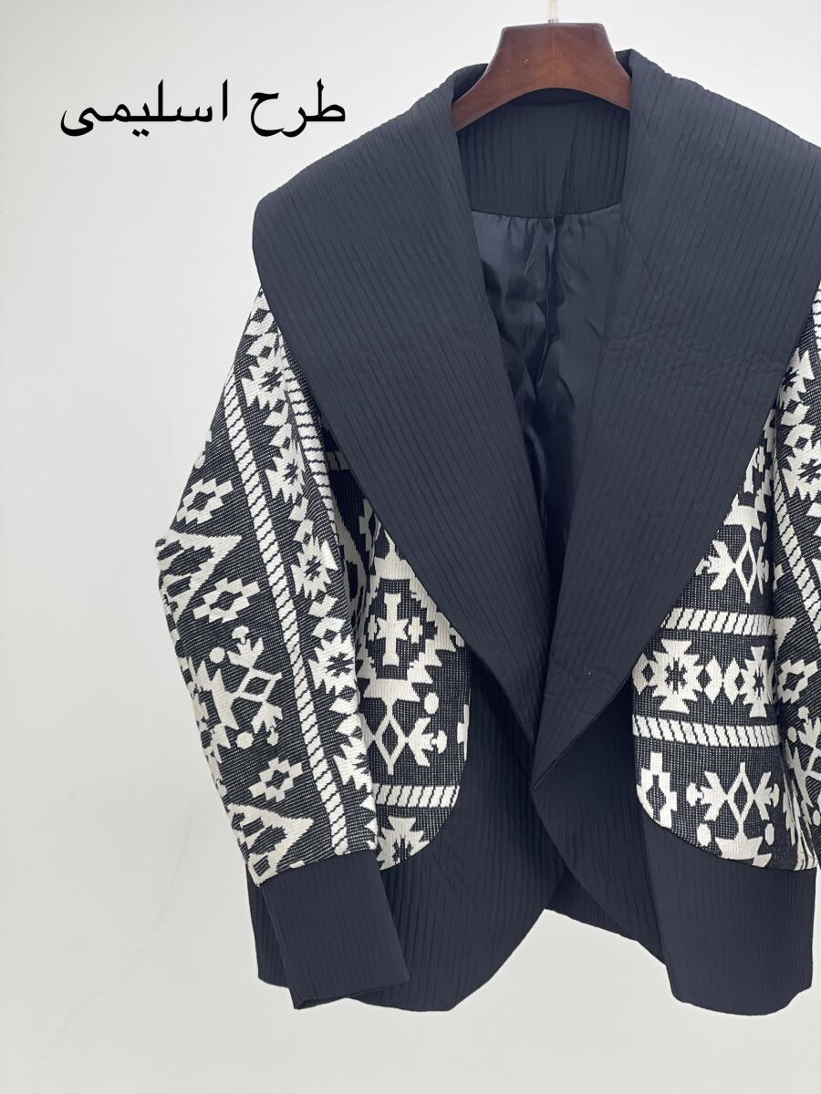 پالتو طرح بافت یقه آرشال آستردار pd473-13