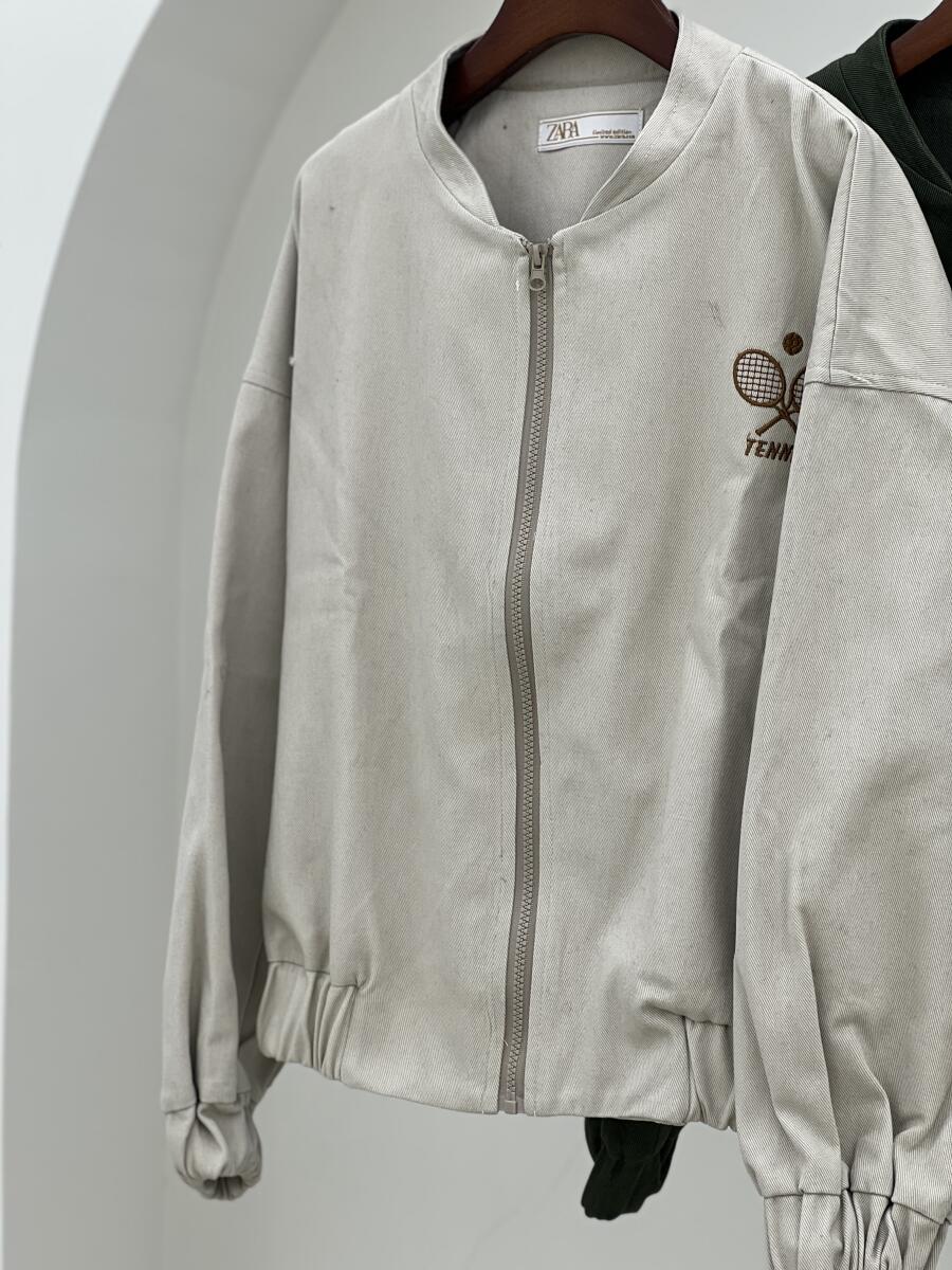 بامبر کتان کج راه گلدوزی شده طرح تنیسی pd471-13