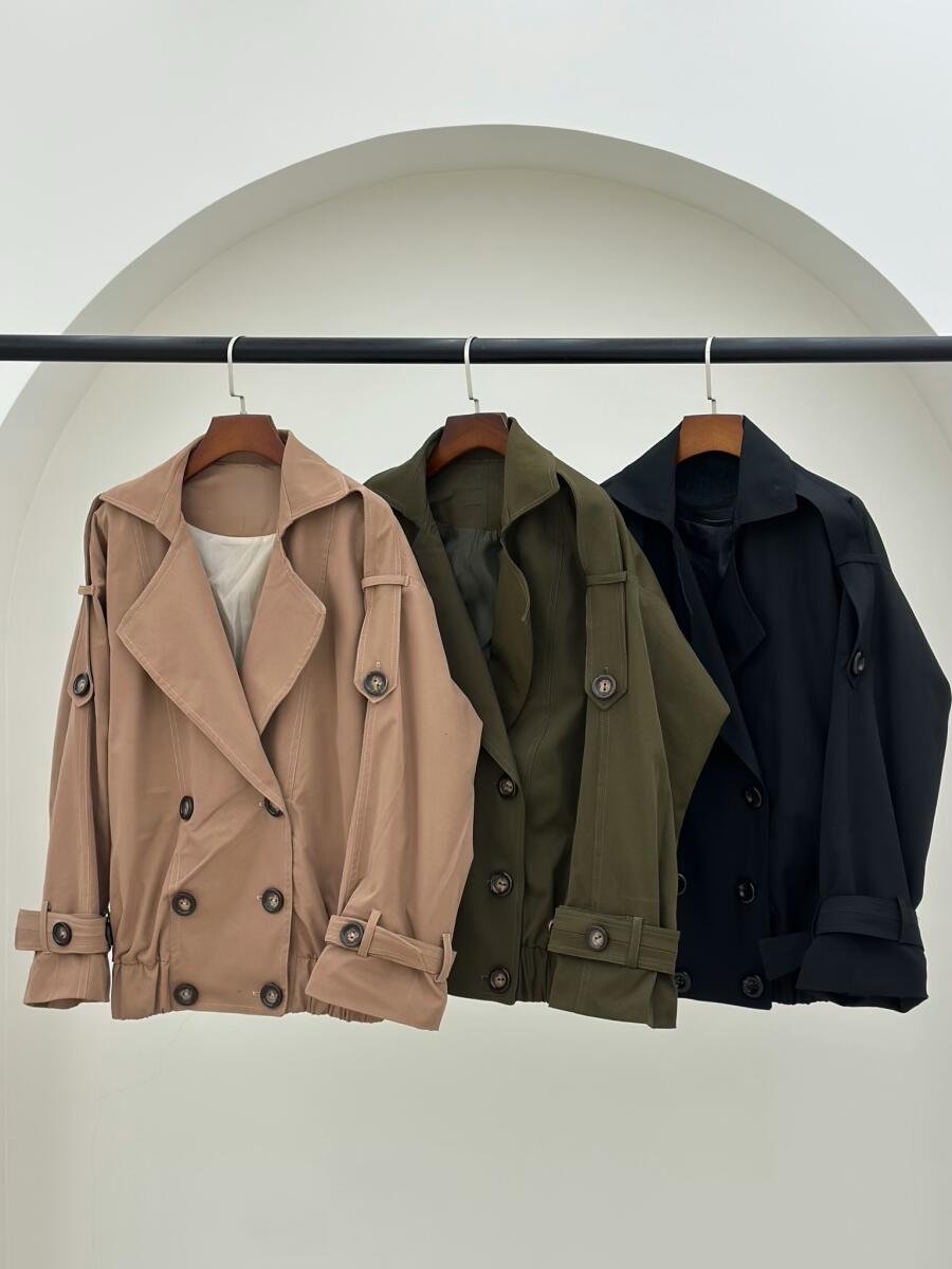 ترنچ کت آستین کمربندی پایین کش دار آستردار pd469-13