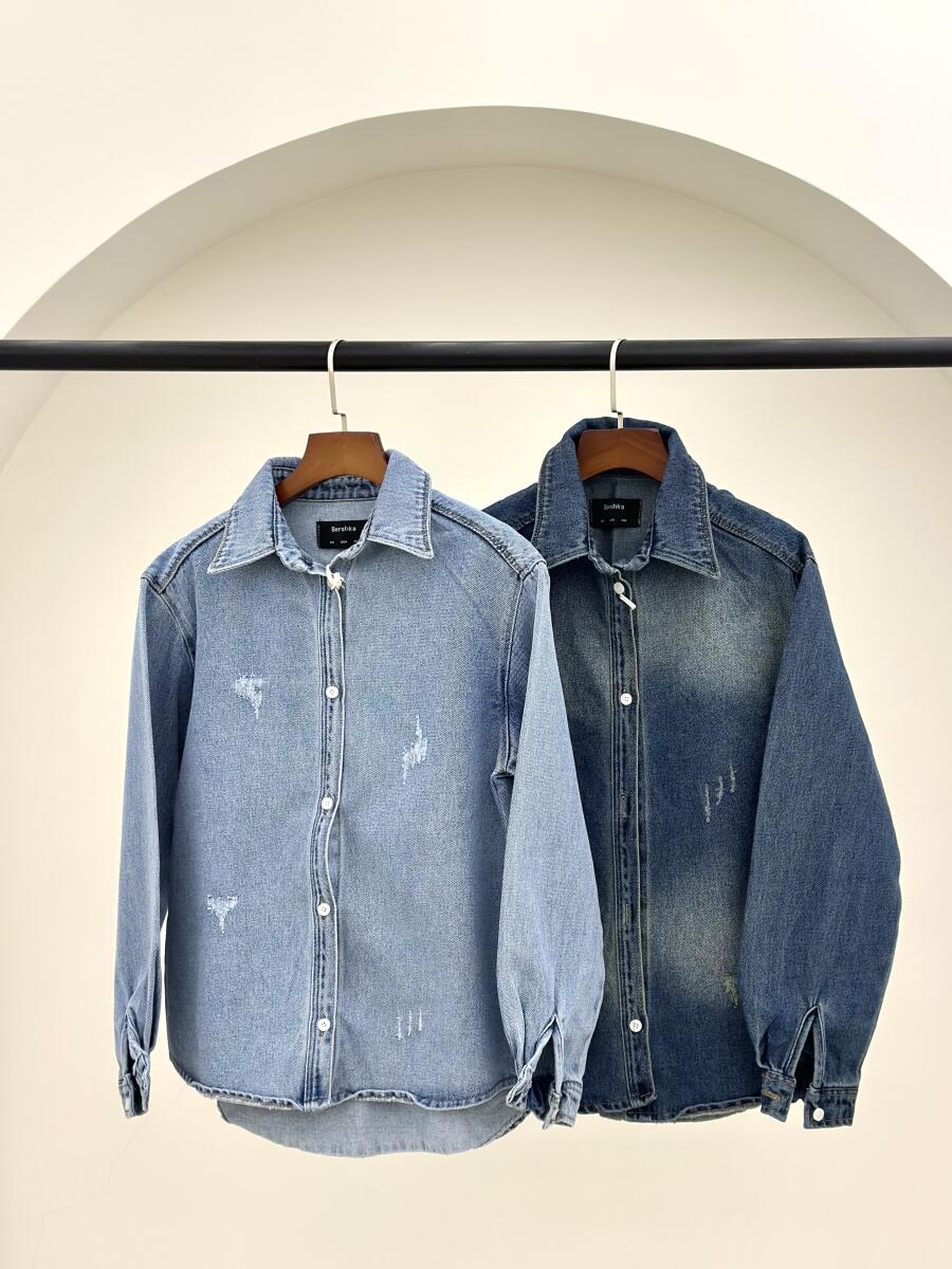 شومیز جین پاییزه basic دکمه دار pd468-13