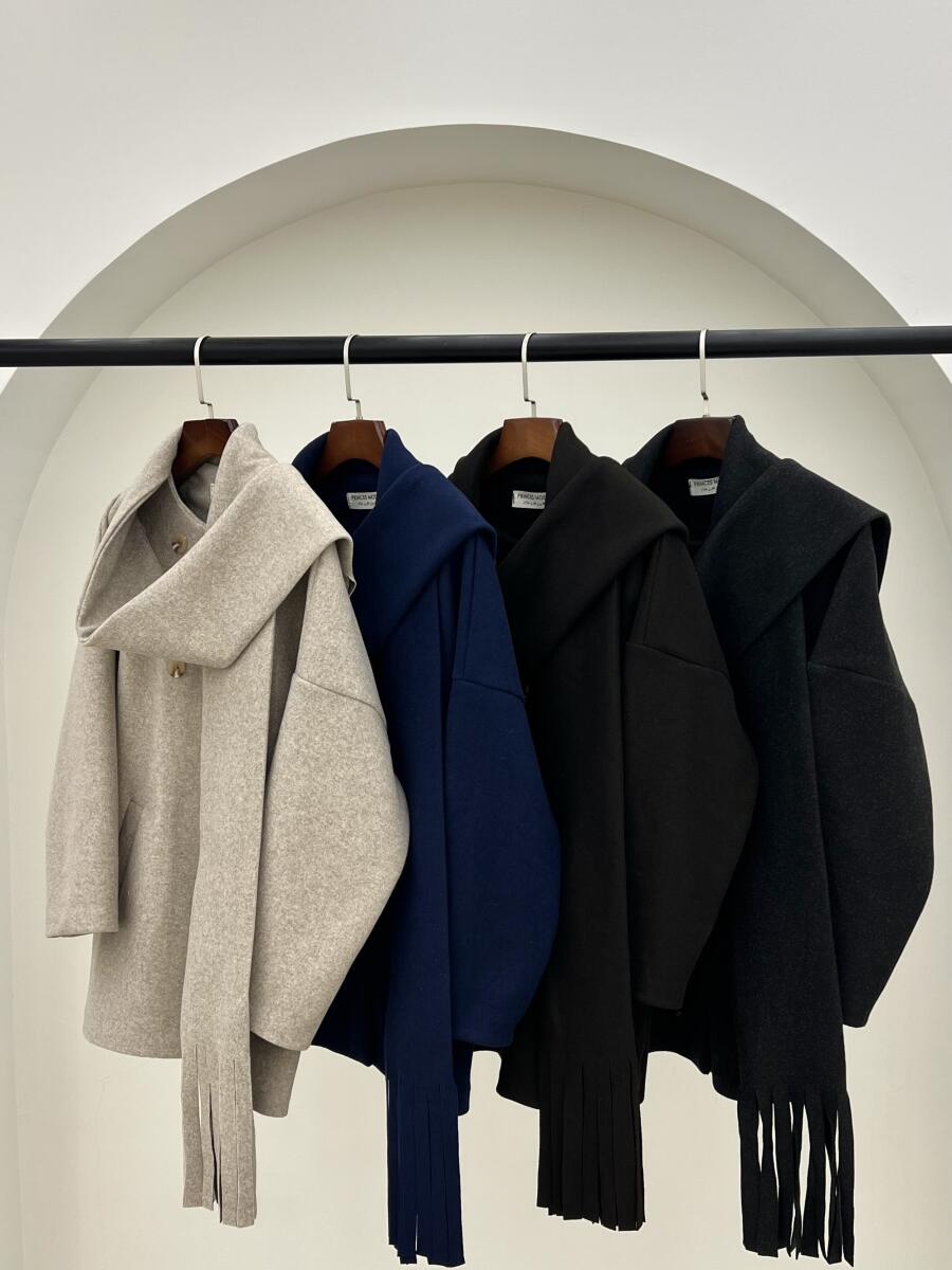 پالتو فوتر مزونی طرح شال دار pd482-10